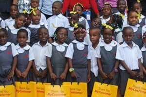 Private school students visit orphanages